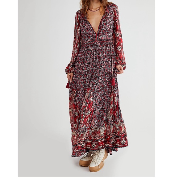 Free People Happy Feelings Printed Midi Dress - Picture 2 of 8